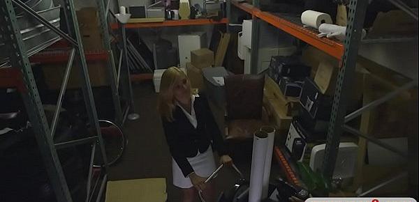  Hot blond milf nailed by horny pawn man